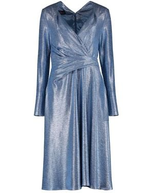 Talbot Runhof Gedrapedes lurex-strickkleid - Blau