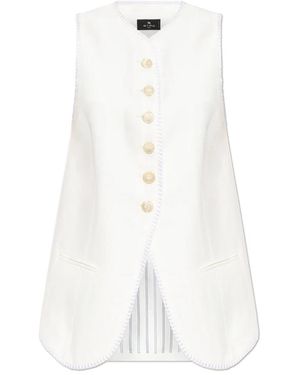 Etro Linnen Gilet - Wit