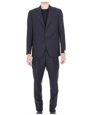 Caruso Single Breasted Suits - Blue