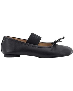 【関税＆送料込み】Mm6 Maison Margiela Black Leather Flats MM6 Maison Margiela Mary Jane leather flats MM6 Maison Margiela