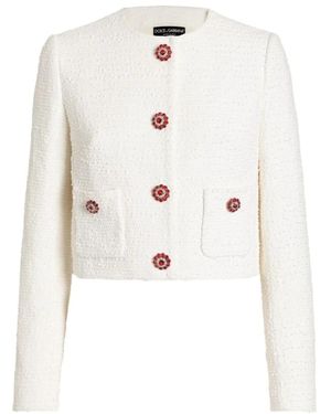 Dolce & Gabbana Rachel Tweed Jas - Wit