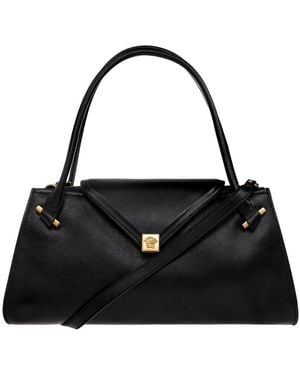 Versace Tassen ,Zwart ,Leer Vitello Medium Leren Tas