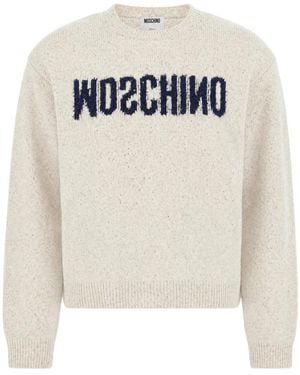 Moschino Rundhals-Strickware - Weiß