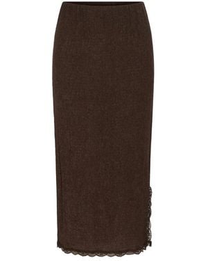 Kaffe Midi Skirts - Marrón