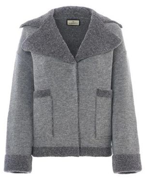 Windsor. Truien & Vesten ,Grijs ,Wol Oversized Gebreide Shearling Jas