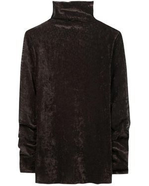 Luisa Cerano Samt-Turtleneck-Shirt - Schwarz