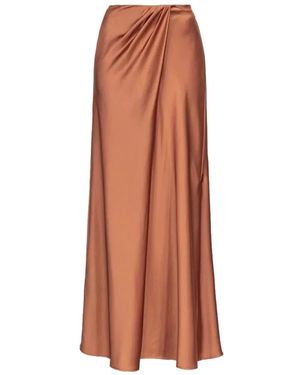 Pinko Elegante gonna in raso martellato - Marrone