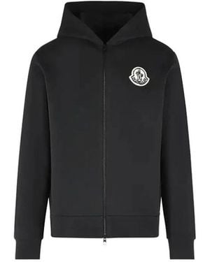 Moncler Felpa Aperta Con Cappuccio - Zwart