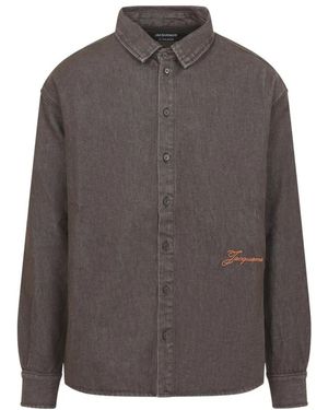 Jacquemus Overhemden ,Bruin ,Katoen La Chemise De-Nîmes Simon - Grijs