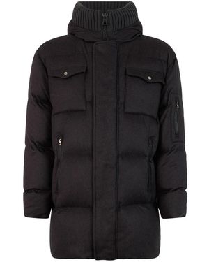 Herno Gesteppte Jacke Mit Kontrastkragen - Schwarz