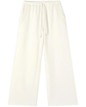 Oltre Fleece Joggingbroek Met Kant - Wit