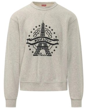 KENZO Hoodies & Sweatvesten ,Grijs ,Eiffel Tower Sweat