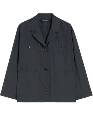 Max Mara Saharan Poplin Hemd - Blau