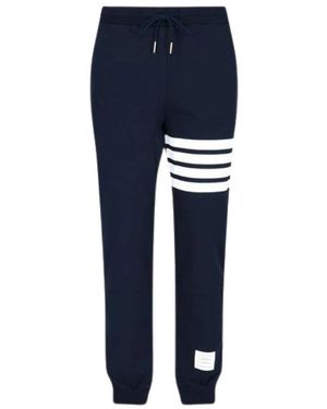 Thom Browne Broeken ,Blauw ,Katoen Front Logo Patch Trainingsbroeken