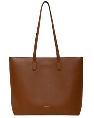 Burberry Medium Check-Lined Tote - Bruin