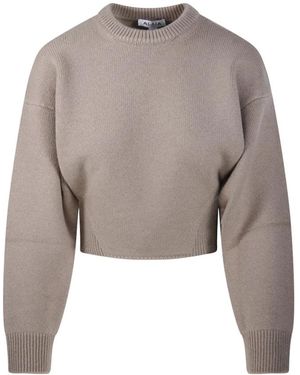 Alaïa Round-Neck Knitwear - Grey