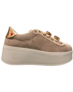 GIO+ Sneaker in suede rosa con detalles de pedrería - Marrone