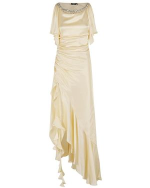 Amen Satin Tulpmouw Jurk - Metallic