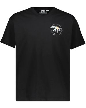 Random Identities Geripptes Baumwoll-T-Shirt Mit Rundhalsausschnitt - Schwarz