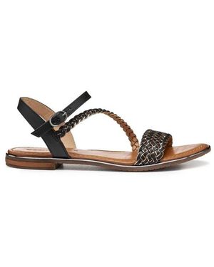 Geox Schoenen ,Zwart ,Leer D Sozy Plus Sandaal