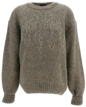 Haikure Rundhals-Pullover Mit Pailletten - Grau