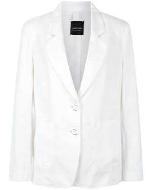 Marc Cain Jassen ,Wit ,Katoen Cotton-Linen Mix Blazer