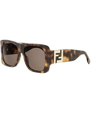 Fendi Forever Vierkante Zonnebril - Bruin