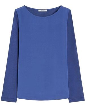 Max Mara Long Sleeve Tops - Blue