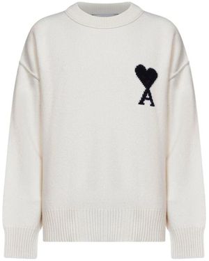 Ami Paris De Coeur Ronde Hals Trui - Wit