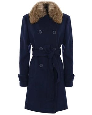 Kocca Coat Ecrufur - Blauw