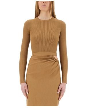 Max Mara Round-Neck Knitwear - Marrón