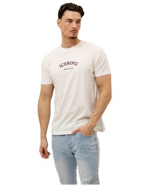 Iceberg Tops ,Wit ,Katoen Baseball T-Shirt