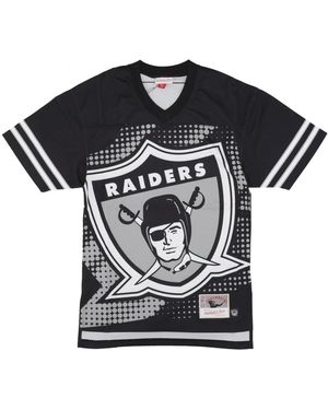 Mitchell & Ness Fitness ,Zwart ,Polyester Nfl Big Face 7.0 Voetbalshirt