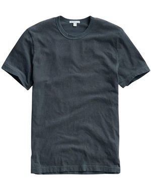 James Perse Kurzarm-T-Shirt Mit Rundhalsausschnitt - Blau