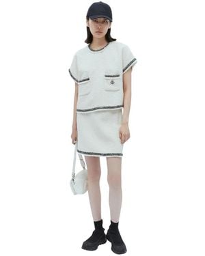 Moncler Tweed Mini Rok - Wit