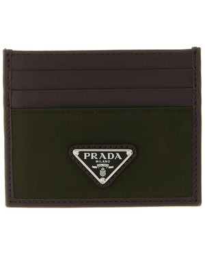 Prada Kartenetui Aus Re-Nylon Und Saffiano-Leder - Schwarz