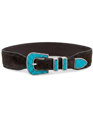 Alberto Luti Accessoires ,Bruin ,Leer Western Riem 726/35 - Zwart