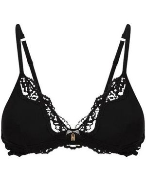 Moschino Ondergoed ,Zwart ,Microfiber En Kanten Bh