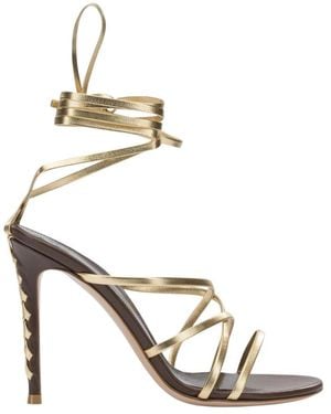 Gianvito Rossi Riemchen-Stiletto-Sandale Mit Schnürung - Mettallic