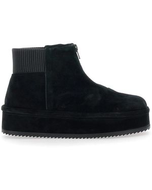Phoebe Philo Ankle Boots Mit Frontreißverschluss Und Rippstrickdetails - Schwarz