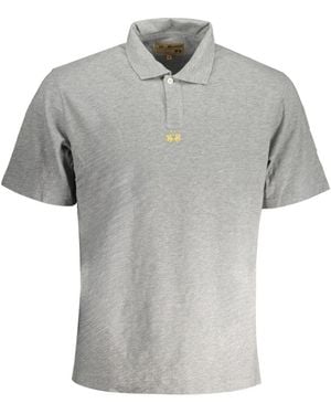 La Martina Graues poloshirt mit kurzen ärmeln und gesticktem logo
