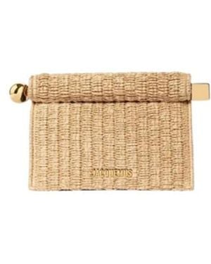 Jacquemus Tassen ,Katoen Kleine Rond Carré Clutch - Naturel