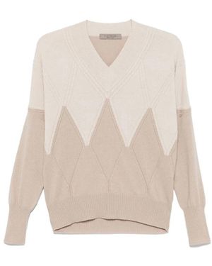 D.exterior V-Neck Knitwear - White