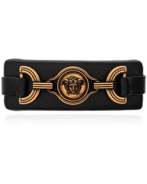 Versace Accessoires ,Zwart ,Leer Medusa Hoofclip