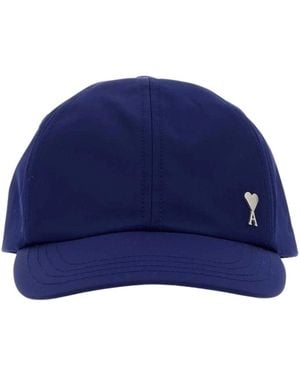 Ami Paris Accessoires ,Blauw ,Tech Fabric Baseball Cap