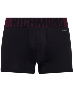 John Richmond Ondergoed ,Zwart ,Katoen Boxer Briefs Met Lage Taille Van Gekamd Katoen