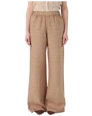 120% Lino Wide Trousers - Natural