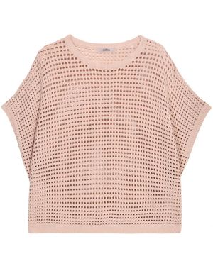 Oltre Durchbrochener Lurex-Pullover - Pink