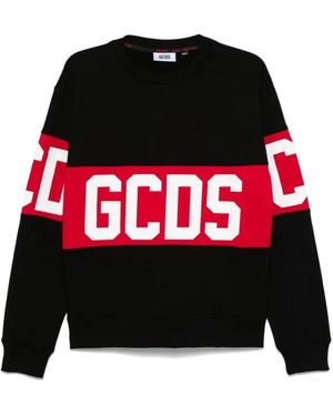 Gcds Hoodies & Sweatvesten ,Zwart ,Katoen Band Logo Crewneck
