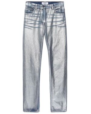 MSGM Jeans ,Blauw ,Katoen Straight Jeans